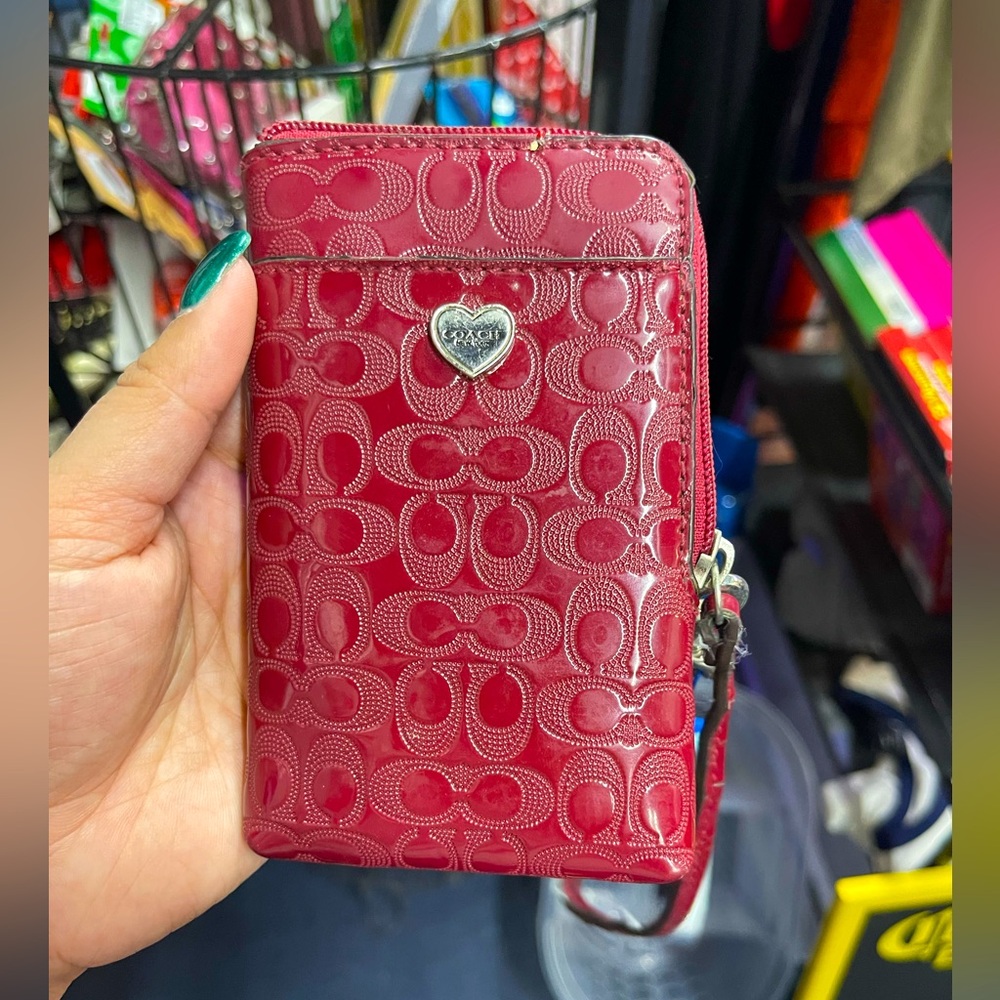Coach Red Embossed Wallet